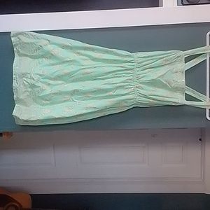 Avon Green Midi Dress with gold embroidery